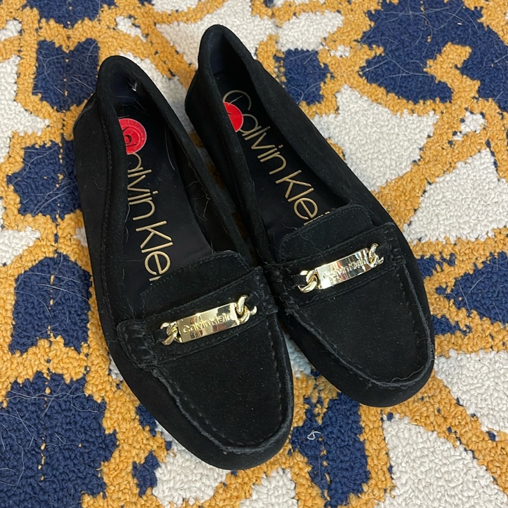 Calvin Klein Lunasi Black Suede Loafers